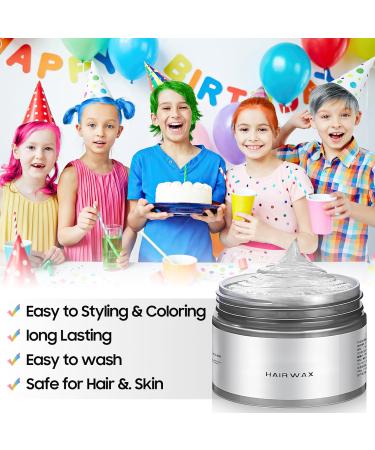 Temporary White Hair Color Wax | Instant Hairstyle Cream for Men Women & Kids | Easy Clean Disposable Hair Pomade for Cosplay & Parties - Buy Online on GoSupps.com