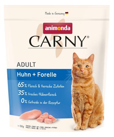 Animonda carny cat food adult - dry food cat sugar -free and without grain - with chicken + trout 1 x 350 g chicken + trout 350 g (1 Pack)