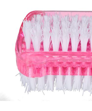 Relaxdays Nail Brush Set of 8 - Double-Sided Hand Brush with Hard Bristles - Pink - Perfect for Home & Travel - Buy Online on GoSupps.com