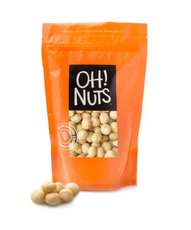 Oh! Nuts Jumbo Raw Macadamia Nuts | Unsalted, & Gluten-Free | All-Natural, Additive-Free Healthy Snack | Large-Sized, No Oil Keto Snacks in Resealable 1-Pound Bag for Extra Freshness 1 Pound (Pack of 1)