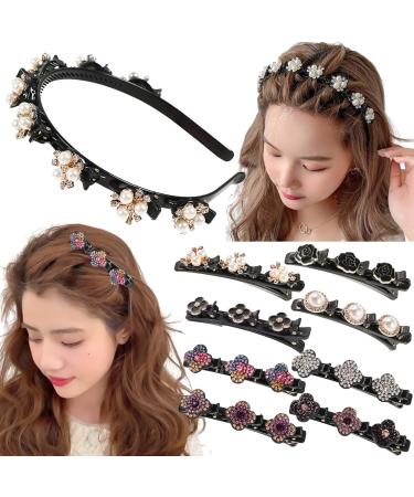 KKSS 9Pcs Braided Hair Clip Crystal Hair Clips Braided Hair Clips for Women Crystal Stone Braided Hair Clips Hair Accessories for Girls Shipping From The US Type A
