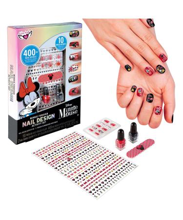 Fashion Angels Minnie Mouse Nail Design Activity Set with Over 400 Nail Decals  Nail Stickers  Nail Polish  Press-On Nails  Minnie Mouse Emery Board for Girls Ages 8 and Up