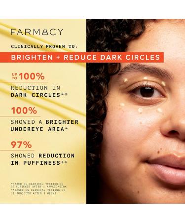 Farmacy Wake Up Honey Vitamin C Eye Cream - Brightening Under Eye Cream for Dark Circles + Puffiness - Enriched with Cranberry Peptide to Smooth Wrinkles Over Time (15ml) 0.5 Fl Oz (Pack of 1) - Buy Online on GoSupps.com