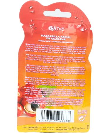 Ejove Facial Mask with Guaranad Extract 20 ml Clarifying and Cleansing Antiaging and Firming Natural Guarana Skin Care Suitable for All Skin Types - Buy Online on GoSupps.com