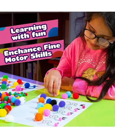 Adeweave 1 Inch 300 Pom Poms - Multicolor Soft and Fluffy Large Pompoms for Crafts | Assorted Colors | Reusable Zipper Bag - Buy Online on GoSupps.com