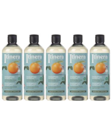 sarcia.eu ITINERA Hair Renewal Shampoo with Sicilian Bitter Orange 95% Natural Ingredients 370ml Pack of 5