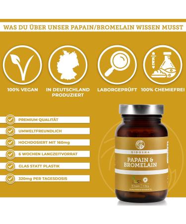 Qidosha Papain Bromelain Capsules 90 Vegan Digestive Enzyme Capsules with 320mg Bromelain & Papaya Supports Digestion & Health - Buy Online on GoSupps.com