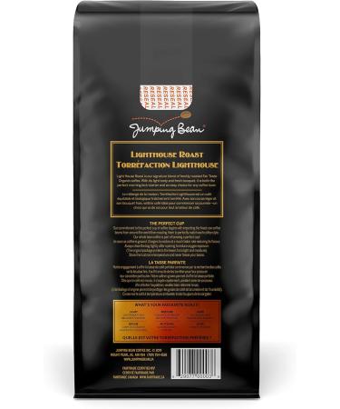 Jumping Bean Lighthouse Roast Fairtrade Organic Whole Bean Coffee ECO2Roast Premium Coffee Non-GMO Light Roast 454g Light Roast 454 g (Pack of 1) - Buy Online on GoSupps.com
