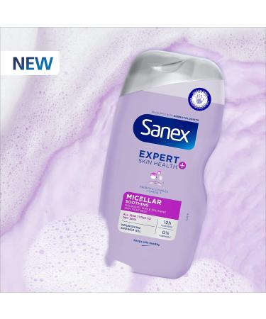 Sanex Expert Skin Health+ Micellar Soothing Shower Gel 515ml for dry skin body wash for men & women nourishes skin soothes skin tightness 12 hour hydration prebiotic & postbiotic complex Micellar Soothing 515 ml (Pack of 1) - Buy Online on GoSupps.com