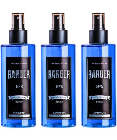 Marmara Barber Cologne - Best Choice of Barbers and Traditional Shaving Fans No:2 Series (250ml x 3 Bottles)