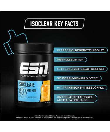 ESN Isoclear Whey Isolate Protein Powder - Fresh Orange 908g | Delicious Fruity Taste Tested Quality Made in Germany - Buy Online on GoSupps.com