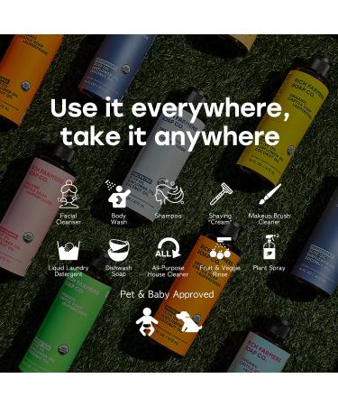 RICH FARMERS Organic Liquid Castile Soap Unscented - 16 oz - Sunflower, Olive, Coconut Oils - Buy Online on GoSupps.com