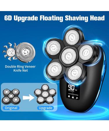 7D Bald Head Shavers for Men - Rechargeable 6-in-1 Waterproof Grooming Kit | LED Display Cordless Electric Razor - Buy Online on GoSupps.com