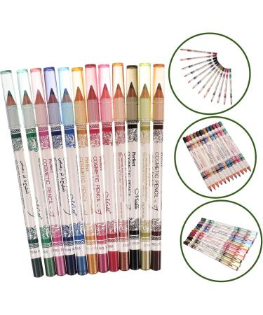 HAPINARY 12Pcs Color Eyeliner Colored Eyeliners Colored Pencils Colorful Makeup Lip Line Wooden Make Up - Buy Online on GoSupps.com