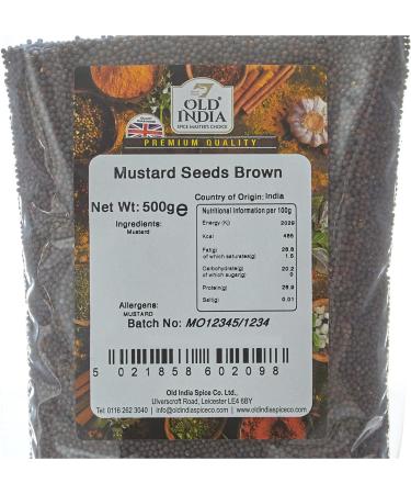 Old India Mustard Seeds Brown 500g - Premium Quality Spice for Cooking (Pack of 1) - Buy Online on GoSupps.com