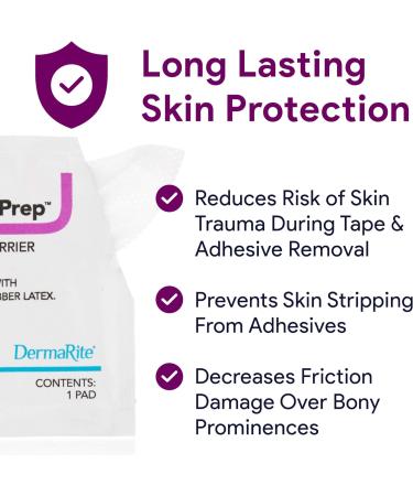 DermaPrep Skin Prep Pads - 100 Pack | Shields Skin from Fluids, Adhesives & Friction - Latex Free | 2 Boxes of 50 - Buy Online on GoSupps.com