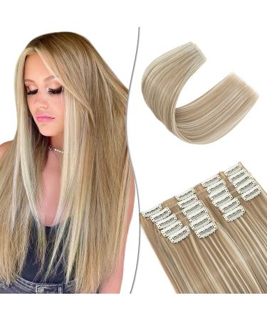 SEGO 12 Tress Extensions such as real hair hair extensions clip in hair extensions hair parts cheap for full head 55 cm 180g sandy blonde & blonde bleaching 55 cm sandy blonde & blonde bleach - Buy Online on GoSupps.com