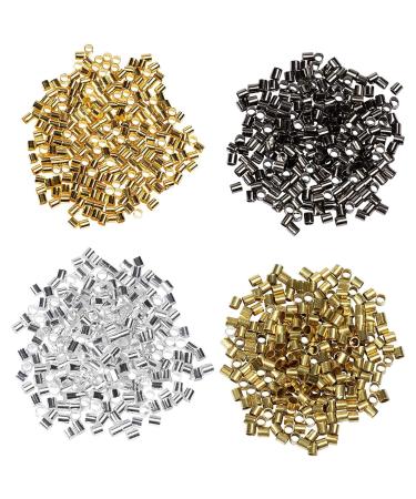 Crimping Beads for Jewelry Making, 2x2 mm Crimp Tube Spacers (1000 Pack)