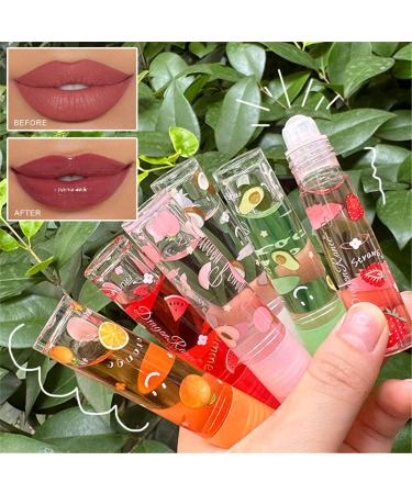 Portable Rollerball Lip Oil Clear Gloss For Hydrated Lips Moisturizing Lips Care For Women Girls Fruit Lip Oil - Buy Online on GoSupps.com