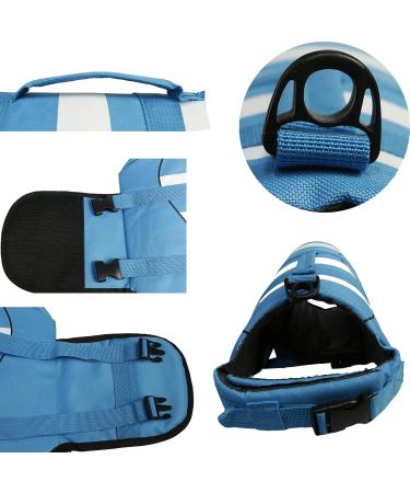 Wallpage Dog Swimming Vest - Adjustable Bathing Suit for Small to Large Dogs - M Size Blue | LifeSaver Pet Vest with Handle - Buy Online on GoSupps.com