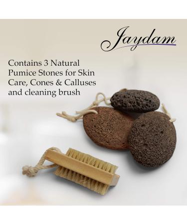 Jaydam 3 in 1 Natural Volcanic Pumice Stone Gift Set for Calluses, Warts, and Dry Skin Care - Foot Scrubber and Home Pedicure Tool - Buy Online on GoSupps.com