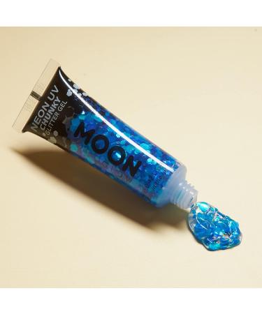 Neon UV Face & Body Chunky Glitter Gel Set - Moon Glow - 12ml (Pack of 8) - Buy Online on GoSupps.com