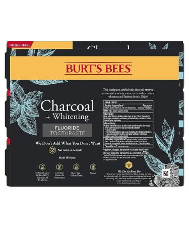 Burt's Bees Toothpaste Natural Flavor Charcoal with Fluoride Toothpaste Mountain Mint 3 x 4.7oz - Buy Online on GoSupps.com