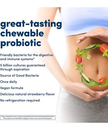 American Health Once Daily Chewable Probiotic - 50 Billion CFU, Natural Strawberry Flavor, 60 Tablets - Buy Online on GoSupps.com