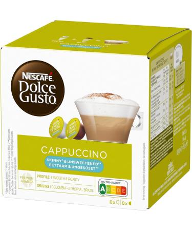 Nescaf Dolce Gusto Cappuccino Unsweetened & Fat-Free - 48 Coffee Capsules (100% Arabica) - 3-Pack for 24 Portions - Buy Online on GoSupps.com