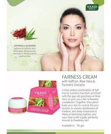 Vaadi Herbals Fairness Cream - Saffron Aloe Vera & Turmeric Extracts | 30g x 3 | International Shipping - Buy Online on GoSupps.com