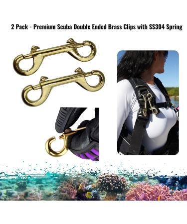 Aquatic Hunt - 2 Pack - Marine Grade 4" (10cm) Double Ended Brass Clips with SS304 Spring - Buy Online on GoSupps.com