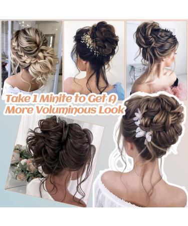 Synthetic Claw Clip Messy Bun Hairpiece, Light Auburn 30 - Women's Curly Wavy Updo Chignon Scrunchie Ponytail Extension by S-Noilite - Buy Online on GoSupps.com