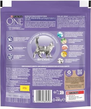 PURINA ONE Bifensis Sensitive Cat Food with Turkey for Adult Cats 450 g Bag | Pack of 10 - Buy Online on GoSupps.com