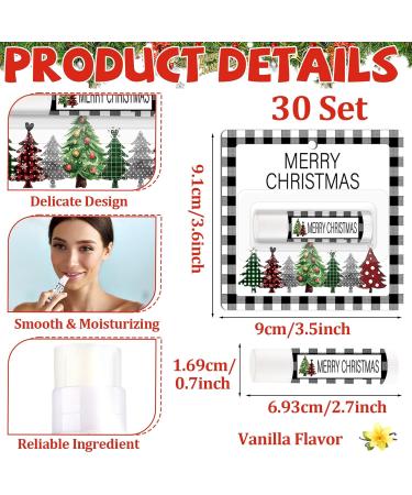 30 Pack Christmas Lip Balm Gift Bulk Moisturizing Nourishing Lip Balm Appreciation Gift Xmas Holiday Birthday Party Favors Stocking Stuffers for Women Men Coworker Employee Teacher (Christmas Tree) - Buy Online on GoSupps.com