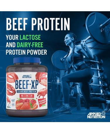 Applied Nutrition Beef XP 1.8kg - Clear Hydrolysed Beef Protein Isolate Fruit Juice Style - Dairy & Lactose Free Beef Protein Powder - Zero Sugar, Low Fat - Blue Raspberry Flavor - 60 Servings - Buy Online on GoSupps.com