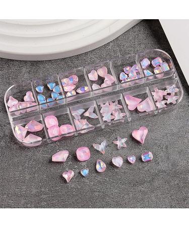 FEIlei 12 Grids Nail Art Crystal Nail Art Stones Rhinestone Manicure Nail Charms - Buy Online on GoSupps.com