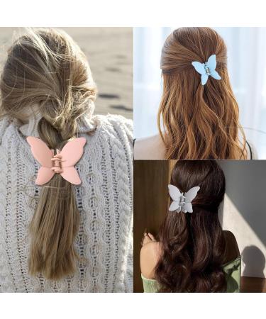 6 PCS Butterfly Hair Claw Clip Matte Claw Clips for Thin Hair Cute Jaw Clips for Long Curly Hair Medium Strong Hold Butterfly Hair Clamps Beautiful Hair Clips Hair Accessories for Girls and Women - Buy Online on GoSupps.com