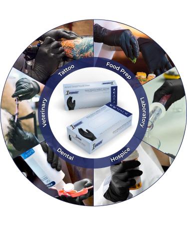 Black Nitrile Gloves - Box of 100 Large Disposable Latex-Free Gloves - 3mil Exam Grade for Cooking - Pack of 100 - Buy Online on GoSupps.com