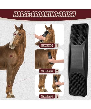 Tuofang 6-in-1 Multifunctional Horse Brush & Massage Comb for Effective Grooming - Black - Buy Online on GoSupps.com