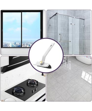 Rotating Tile Brush HeavyDuty Shower Scrubber Brush Scrubbing Cleaning Grout Brush Heavy Duty Stiff Bristle Scrubber Adjustable V Shaped Cleaning Brush for Limescale Grease White - Buy Online on GoSupps.com