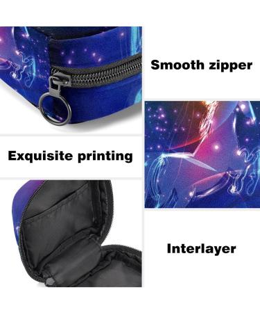 Portable Period Kit Bag | Feminine Product Pouch for Girls | Pads & Tampons Travel Bag with Zipper | Horse Animal Print | Multicoloured - Buy Online on GoSupps.com