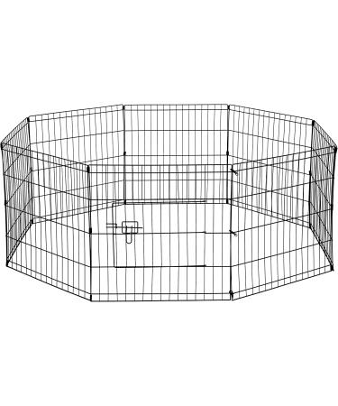 Dog Exercise Pen 8-Panel 24 Inch - Metal Wire Puppy Playpen for Outdoor Yard - Foldable Pet Playpen with Door - Buy Online on GoSupps.com