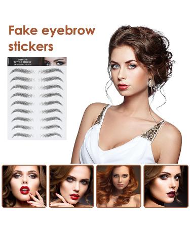 Sibba 6 Sheets Eyebrow Tattoo Sticker Set - Temporary Waterproof Eyebrow Practice Kit for Women (Black) - Buy Online on GoSupps.com