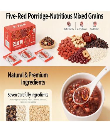 Bouillie De C r ales M lang es 5 Ingr dients 525 G (7 Sachets Individuels) | Congee Grains Grossiers Sain Cuisson Facile For Le Petit-d jeuner/repas/collation D licieux Et Nutritif - Buy Online on GoSupps.com