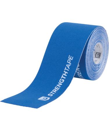 StrengthTape Kinesiology Tape 5 Meter Uncut roll Supports Injuries During Recovery Blue Uncut - Buy Online on GoSupps.com