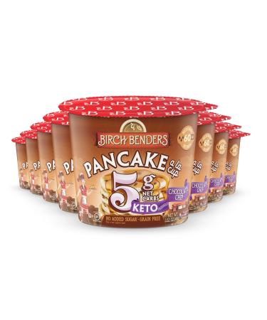 Chocolate Chip Pancake Keto Mug Cake Cups by Birch Benders, Grain-Free, Gluten-Free, Keto friendly, only 5 Net Carbs (8 Single Serve Cups)