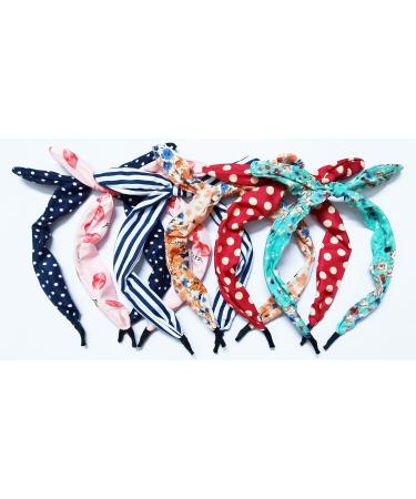 Qiabao Womens 5 Pack Assorted Bow Tie Hard Headband Hair Bands - Buy Online on GoSupps.com