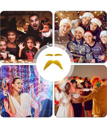 Yellow Mustache - Funny Self Adhesive Costume Accessories for Holiday Party Supplies | Flexible Foam with Backing Creative Character Cosplay Stage Makeup Festival Garden Autumn Bonfire Eve - Buy Online on GoSupps.com