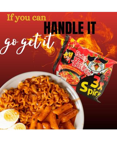 Samyang Hot Chicken Flavour Buldak Ramen Noodles Spicy Hot Triple (3x Spicy) Stir Fried Korean Ramyun 140g (Pack of 5) - Buy Online on GoSupps.com