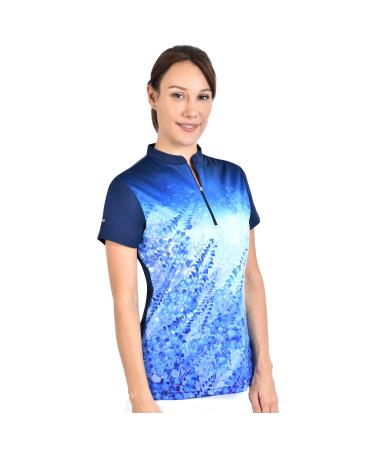 SAVALINO Women's Bowling Shirts, Professional Bowling Jerseys, Ladies Tops S-4XL Navy 3X-Large